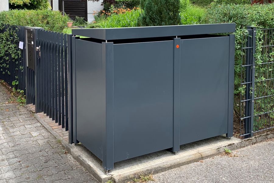 Muellhaus aus Aluminium pulverbeschichtet